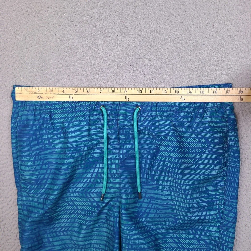 Ike Behar Mens Swim Trunks‎ Shorts Size Small 30 Waist Blue Teal Geometric Palm